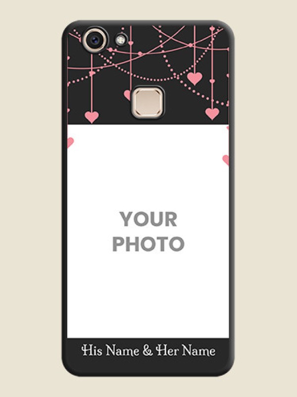 Custom Pink Love Hangings with Text On Space Black Custom Soft Matte Mobile Back Cover - Vivo V7 Plus - alternate view