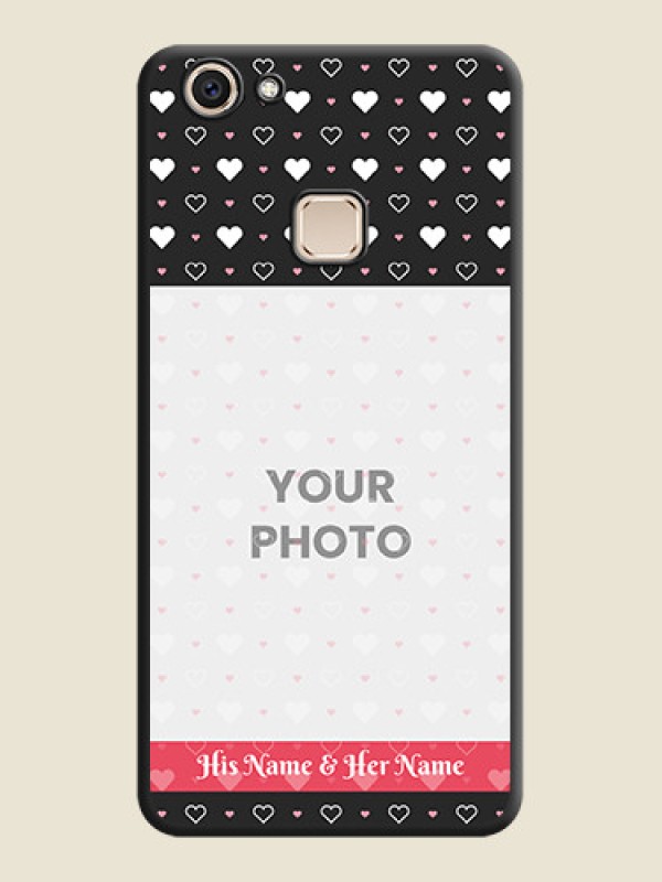 Custom White Color Love Symbols with Text Design on Photo On Space Black Custom Soft Matte Mobile Back Cover - Vivo V7 Plus - alternate view