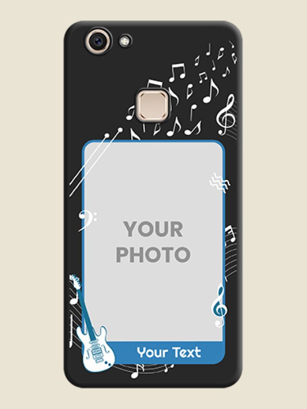 Custom Musical Theme Design with Text on Photo On Space Black Custom Soft Matte Mobile Back Cover - Vivo V7 Plus - alternate view