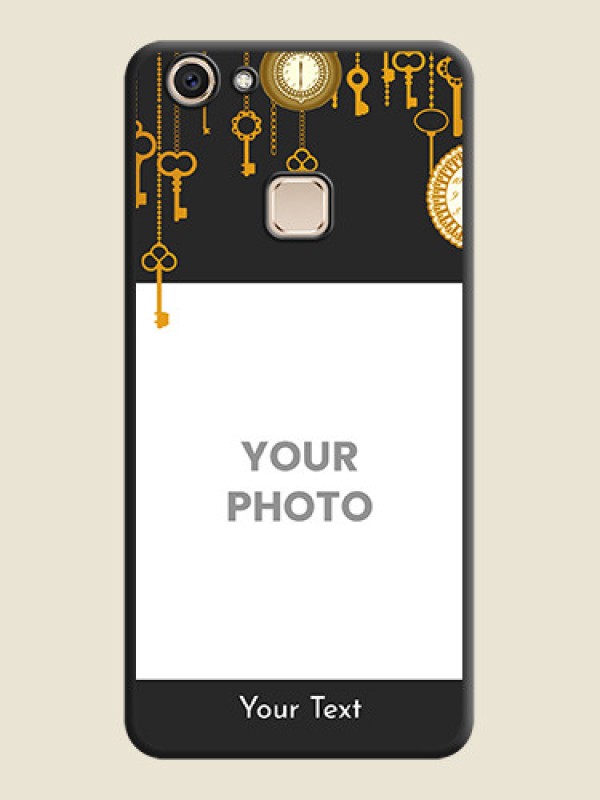 Custom Decorative Design with Text On Space Black Custom Soft Matte Mobile Back Cover - Vivo V7 Plus - alternate view