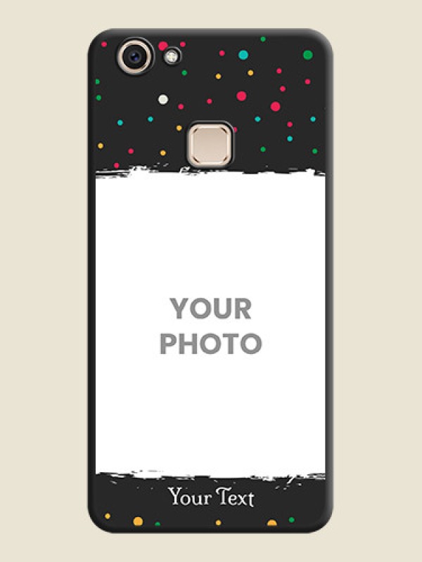 Custom Multicolor Dotted Pattern with Text  On Space Black Custom Soft Matte Mobile Back Cover - Vivo V7 Plus - alternate view
