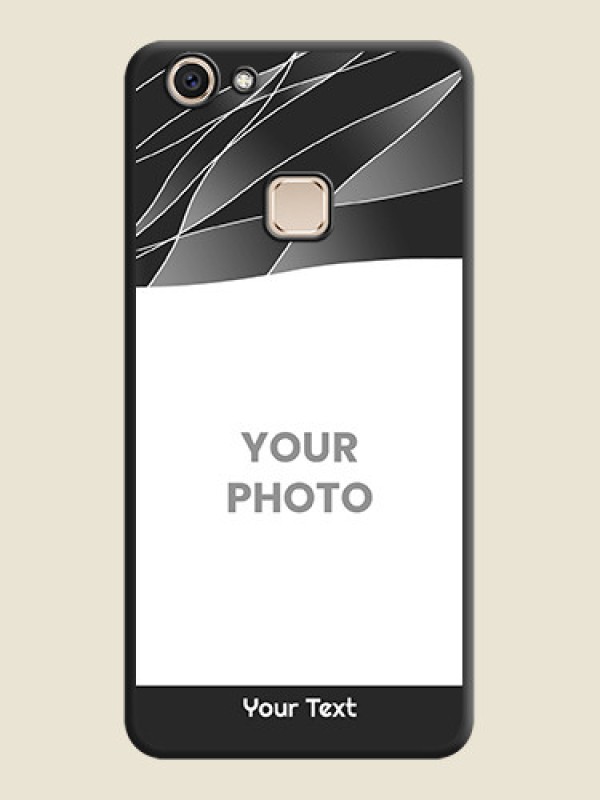 Custom Mixed Wave Lines on Photo On Space Black Custom Soft Matte Mobile Back Cover - Vivo V7 Plus - alternate view
