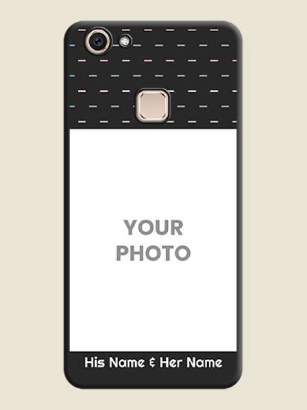 Custom Line Pattern Design with Text On Space Black Custom Soft Matte Mobile Back Cover - Vivo V7 Plus - alternate view
