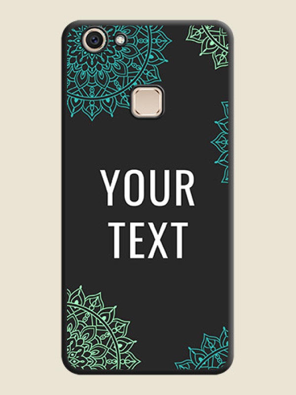Custom Your Name with Floral Design On Space Black Custom Soft Matte Mobile Back Cover - Vivo V7 Plus - alternate view