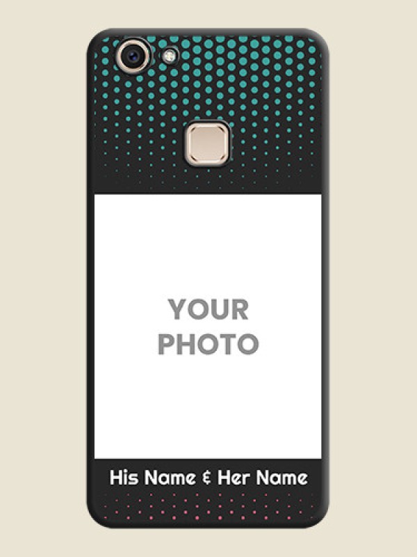 Custom Faded Dots with Grunge Photo Frame and Text On Space Black Custom Soft Matte Mobile Back Cover - Vivo V7 Plus - alternate view