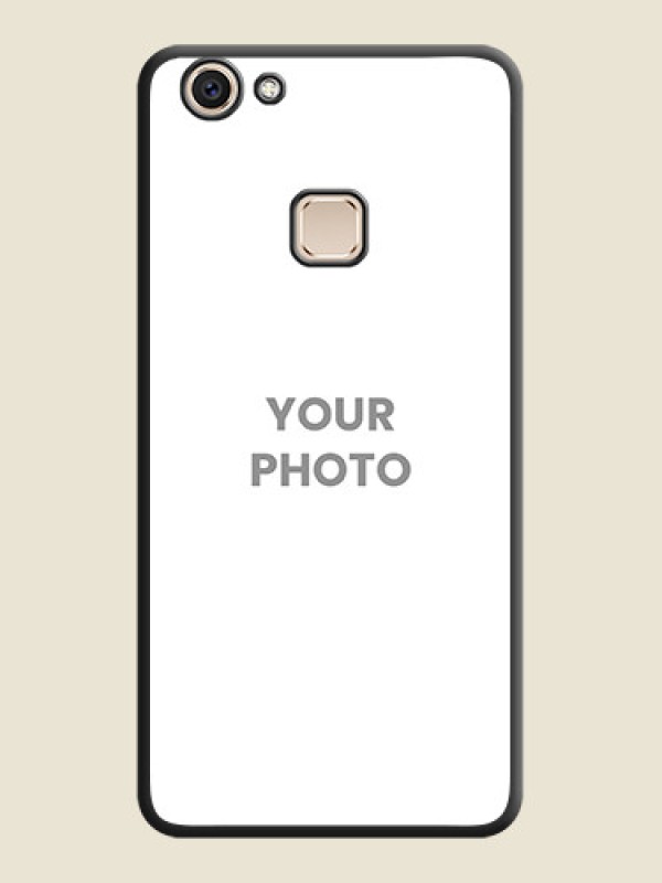 Custom Full Single Pic Upload On Space Black Custom Soft Matte Mobile Back Cover - Vivo V7 Plus - alternate view