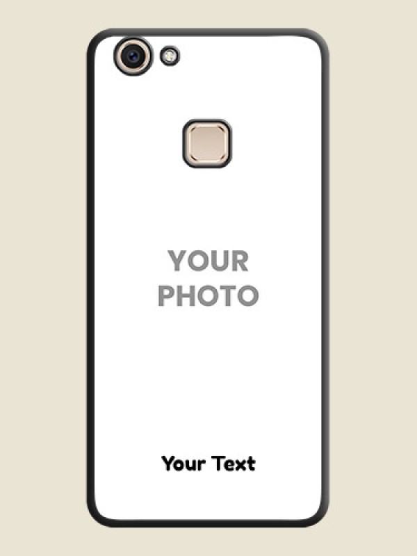 Custom Full Single Pic Upload With Text On Space Black Custom Soft Matte Mobile Back Cover - Vivo V7 Plus - alternate view