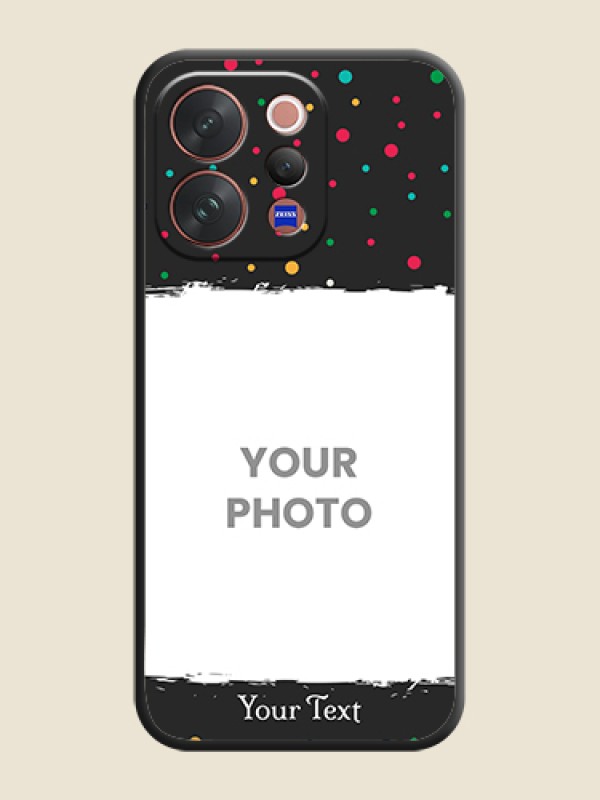Custom Multicolor Dotted Pattern with Text On Space Black Custom Soft Matte Mobile Back Cover - Vivo V70 5G - alternate view