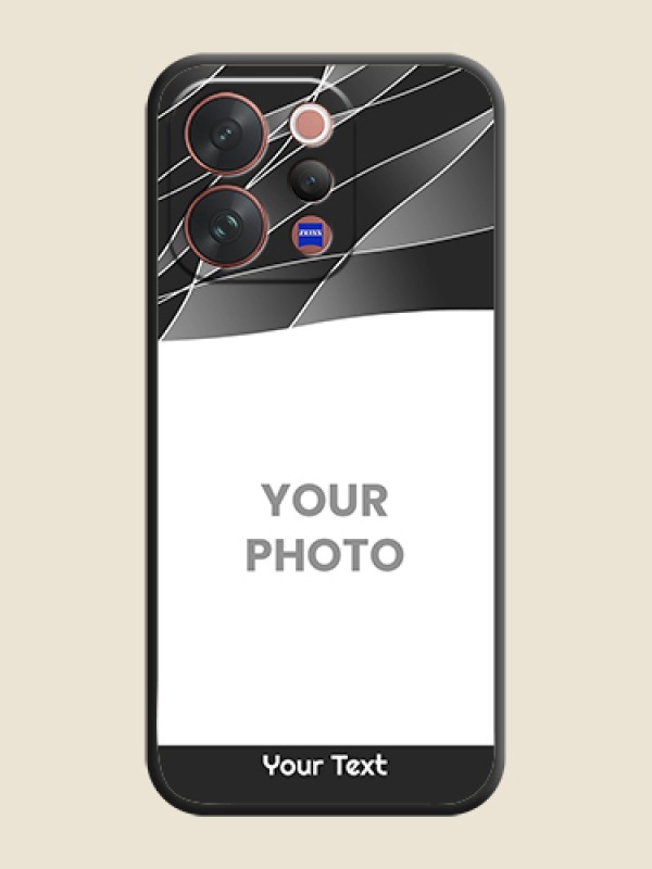 Custom Mixed Wave Lines on Photo On Space Black Custom Soft Matte Mobile Back Cover - Vivo V70 5G - alternate view