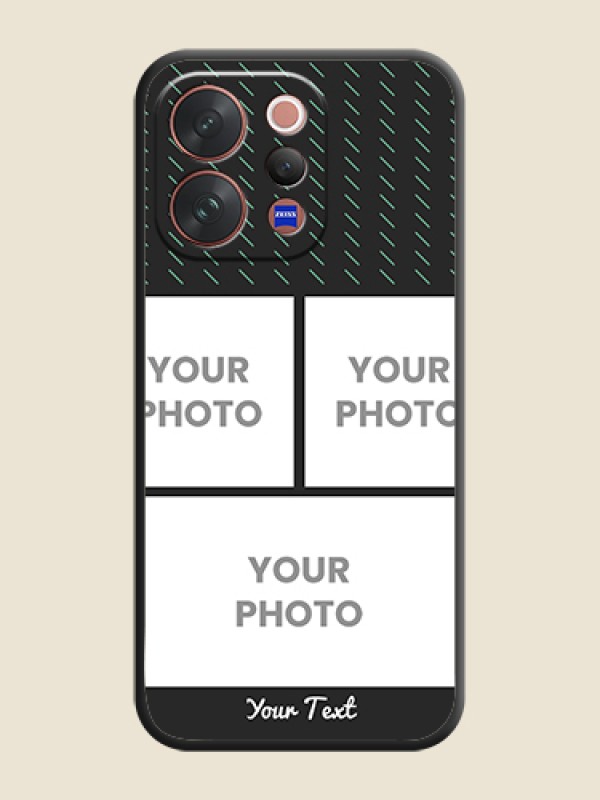 Custom Cross Dotted Pattern with 2 Image Holder On Space Black Custom Soft Matte Mobile Back Cover - Vivo V70 5G - alternate view