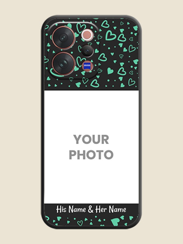Custom Sea Green Indefinite Love Pattern on Photo On Space Black Custom Soft Matte Mobile Back Cover - Vivo V70 Elite 5G - alternate view