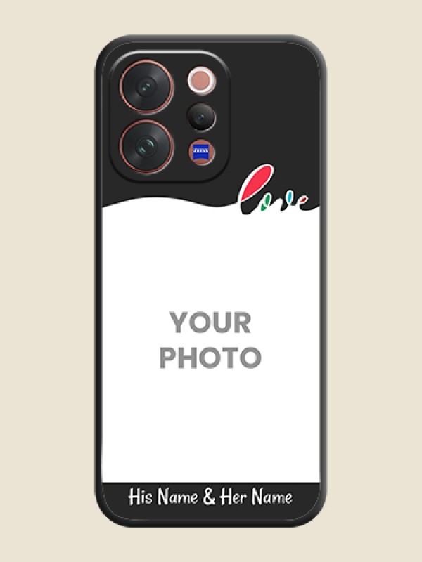 Custom Fall in Love Pattern with Picture on Photo On Space Black Custom Soft Matte Mobile Back Cover - Vivo V70 Elite 5G - alternate view