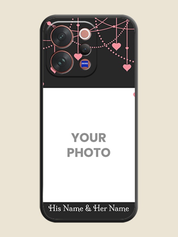 Custom Pink Love Hangings with Text On Space Black Custom Soft Matte Mobile Back Cover - Vivo V70 Elite 5G - alternate view