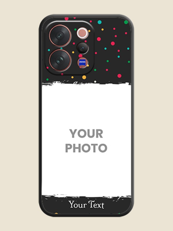 Custom Multicolor Dotted Pattern with Text On Space Black Custom Soft Matte Mobile Back Cover - Vivo V70 Elite 5G - alternate view