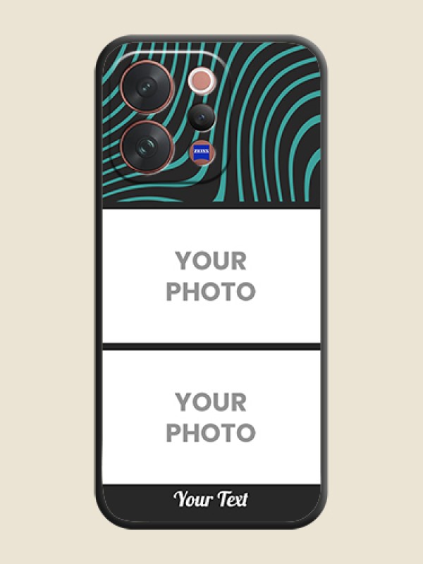 Custom Wave Pattern with 2 Image Holder On Space Black Custom Soft Matte Mobile Back Cover - Vivo V70 Elite 5G - alternate view