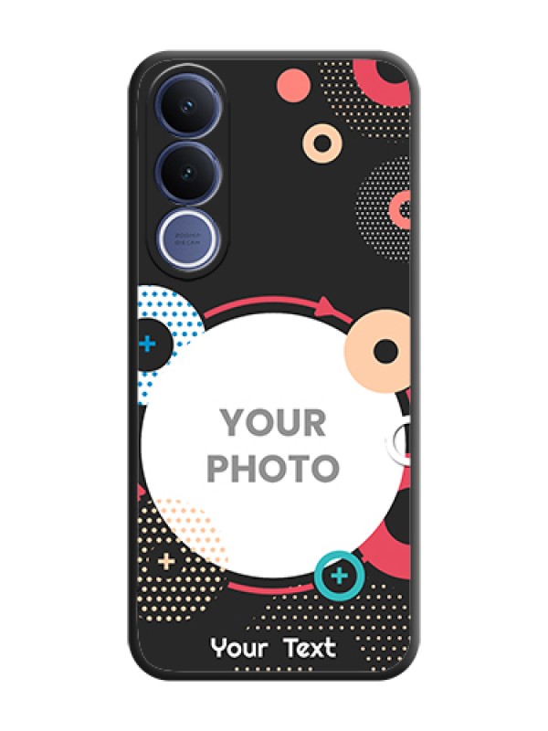 Custom Multicoloured Round Image On Space Black Custom Soft Matte Mobile Back Cover - Vivo V70 Fe 5G - alternate view