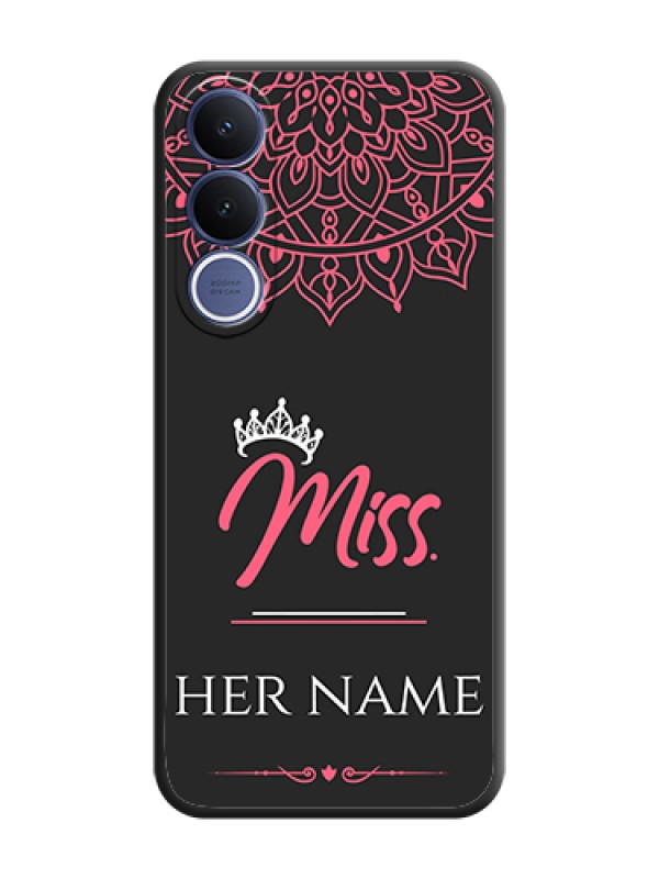 Custom Mrs Name with Floral Design On Space Black Custom Soft Matte Mobile Back Cover - Vivo V70 Fe 5G - alternate view