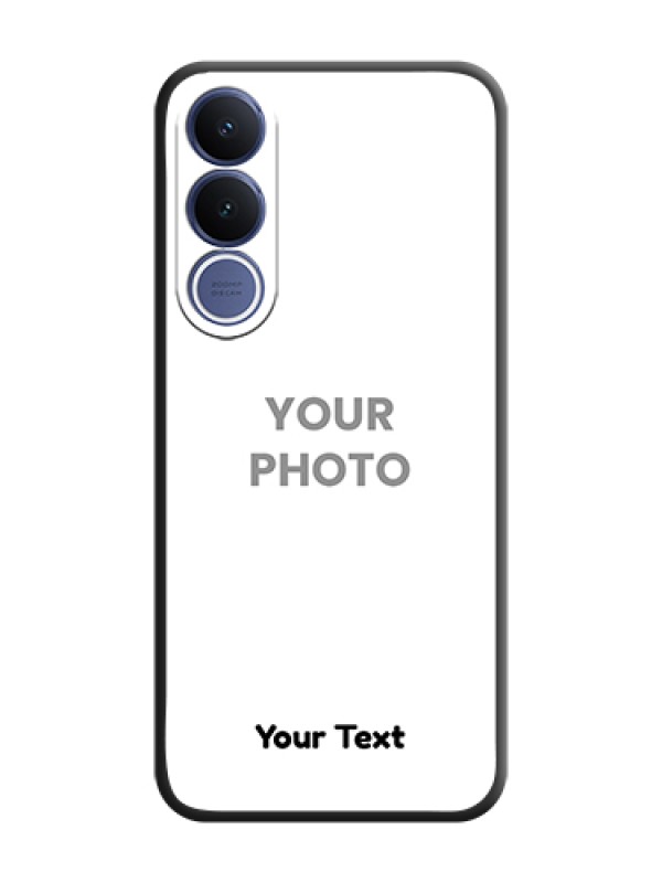 Custom Full Single Pic Upload With Text On Space Black Custom Soft Matte Mobile Back Cover - Vivo V70 Fe 5G - alternate view