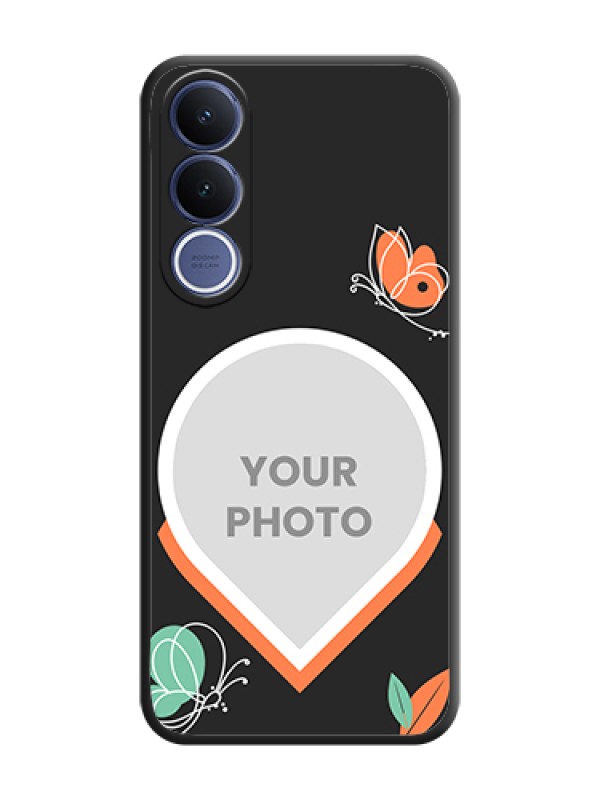 Custom Upload Pic With Simple Butterly Design On Space Black Custom Soft Matte Mobile Back Cover - Vivo V70 Fe 5G - alternate view