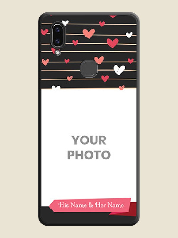 Custom Love Pattern with Name on Pink Ribbon  on Photo on Space Black Soft Matte Back Cover - Vivo V9 Pro - alternate view