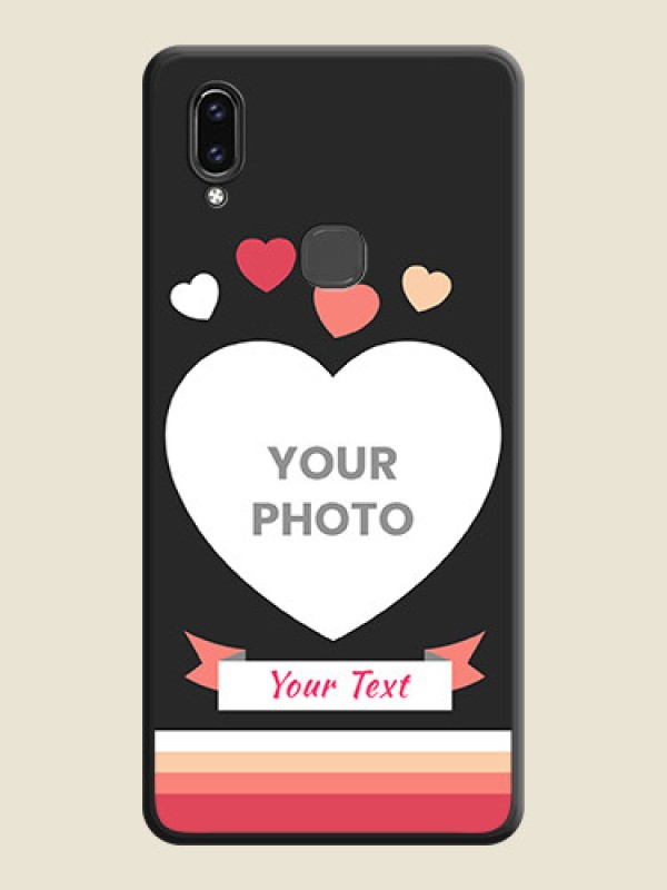 Custom Love Shaped Photo with Colorful Stripes on Personalised Space Black Soft Matte Cases - Vivo V9 Pro - alternate view