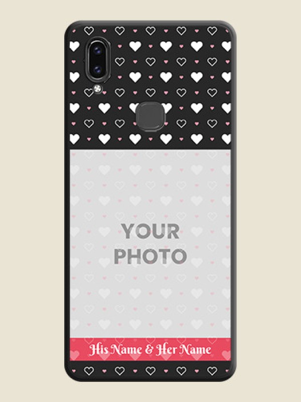Custom White Color Love Symbols with Text Design on Photo on Space Black Soft Matte Phone Cover - Vivo V9 Pro - alternate view
