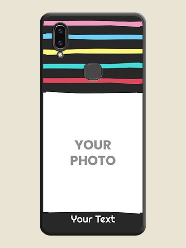 Custom Multicolor Lines with Image on Space Black Personalized Soft Matte Phone Covers - Vivo V9 Pro - alternate view