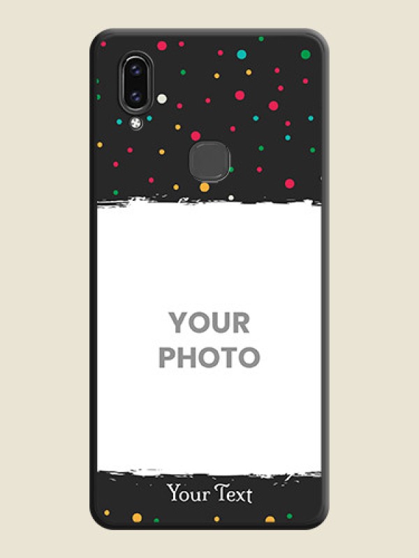 Custom Multicolor Dotted Pattern with Text on Space Black Custom Soft Matte Phone Back Cover - Vivo V9 Pro - alternate view