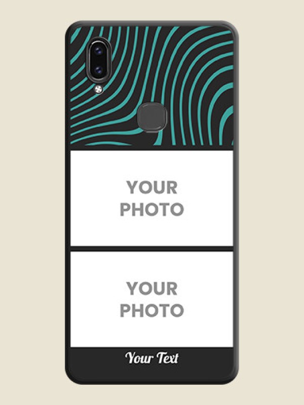 Custom Wave Pattern with 2 Image Holder on Space Black Personalized Soft Matte Phone Covers - Vivo V9 Pro - alternate view