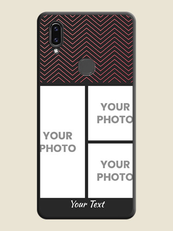 Custom Wave Pattern with 3 Image Holder on Space Black Custom Soft Matte Back Cover - Vivo V9 Pro - alternate view