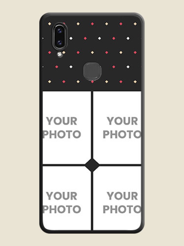 Custom Multicolor Dotted Pattern with 4 Image Holder on Space Black Custom Soft Matte Phone Cases - Vivo V9 Pro - alternate view