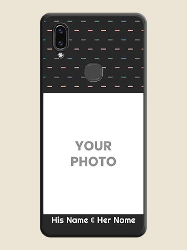 Custom Line Pattern Design with Text on Space Black Custom Soft Matte Phone Back Cover - Vivo V9 Pro - alternate view