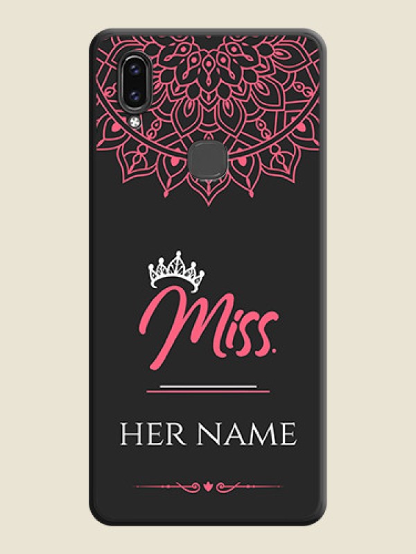 Custom Mrs Name with Floral Design on Space Black Personalized Soft Matte Phone Covers - Vivo V9 Pro - alternate view