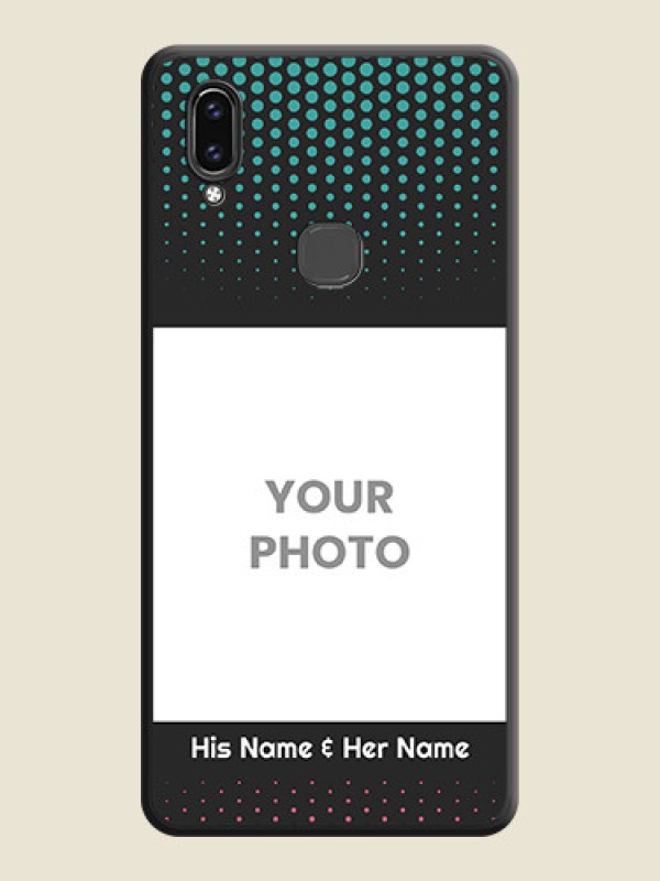 Custom Faded Dots with Grunge Photo Frame and Text on Space Black Custom Soft Matte Phone Cases - Vivo V9 Pro - alternate view