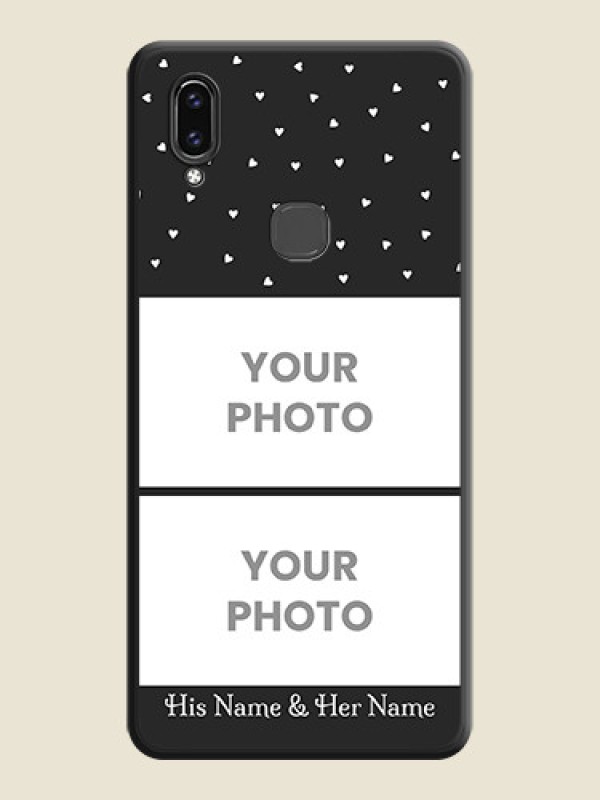 Custom Miniature Love Symbols with Name on Space Black Custom Soft Matte Back Cover - Vivo V9 - alternate view