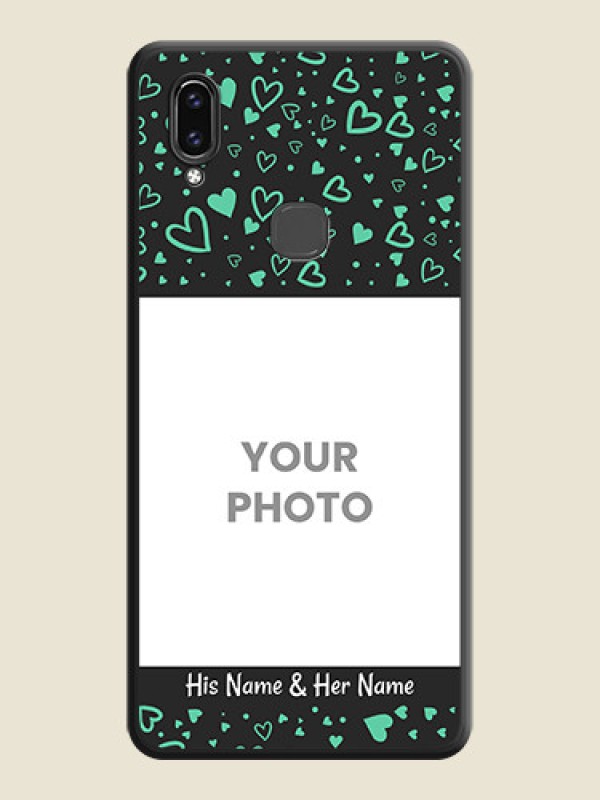 Custom Sea Green Indefinite Love Pattern on Photo on Space Black Soft Matte Mobile Cover - Vivo V9 - alternate view