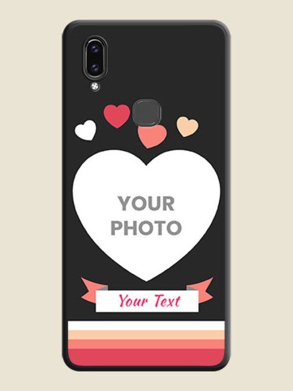 Custom Love Shaped Photo with Colorful Stripes on Personalised Space Black Soft Matte Cases - Vivo V9 - alternate view