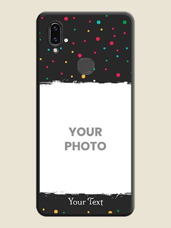 Custom Multicolor Dotted Pattern with Text on Space Black Custom Soft Matte Phone Back Cover - Vivo V9 - alternate view