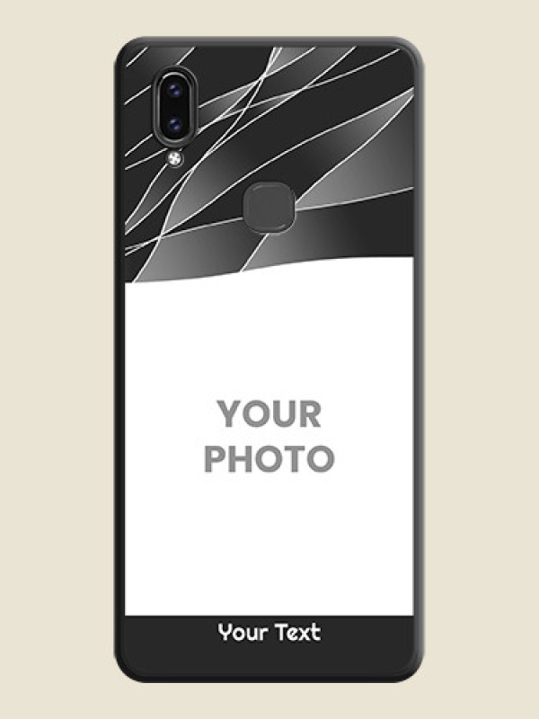 Custom Mixed Wave Lines on Photo on Space Black Soft Matte Mobile Cover - Vivo V9 - alternate view