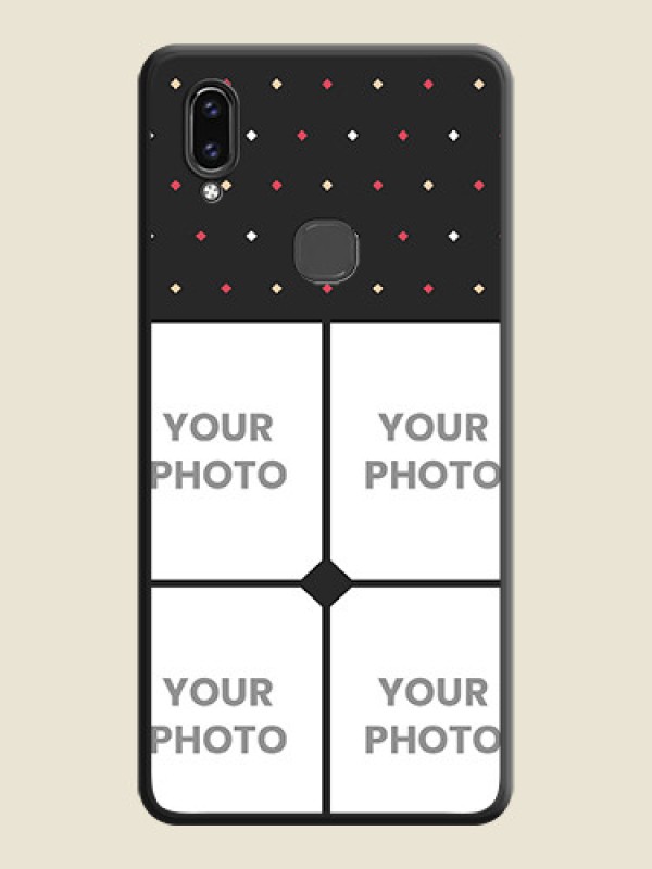 Custom Multicolor Dotted Pattern with 4 Image Holder on Space Black Custom Soft Matte Phone Cases - Vivo V9 - alternate view