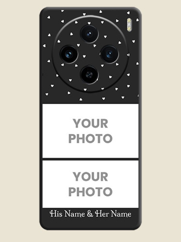 Custom Miniature Love Symbols with Name on Space Black Custom Soft Matte Back Cover - Vivo X100 5G - alternate view