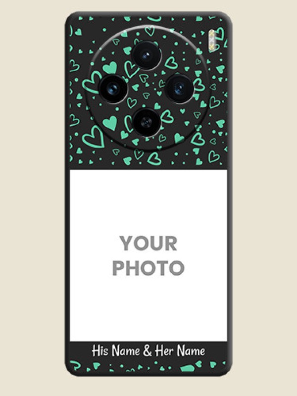 Custom Sea Green Indefinite Love Pattern - Photo on Space Black Soft Matte Mobile Cover - Vivo X100 5G - alternate view