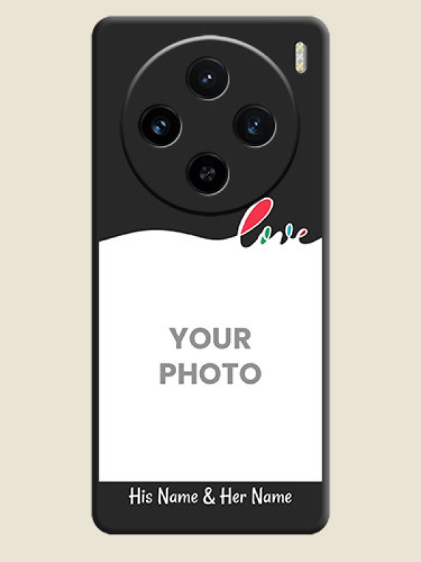 Custom Fall in Love Pattern with Picture - Photo on Space Black Soft Matte Mobile Case - Vivo X100 5G - alternate view