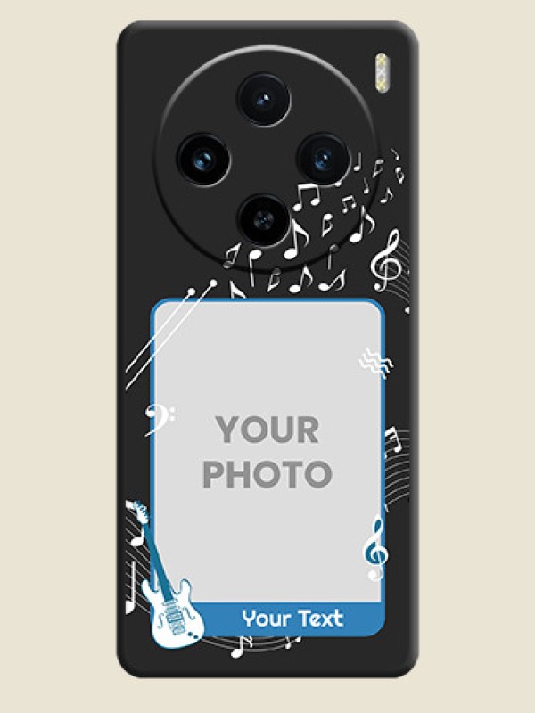 Custom Musical Theme Design with Text - Photo on Space Black Soft Matte Mobile Case - Vivo X100 5G - alternate view