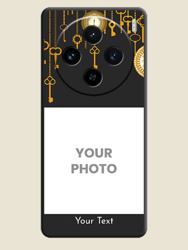 Custom Decorative Design with Text on Space Black Custom Soft Matte Back Cover - Vivo X100 5G - alternate view