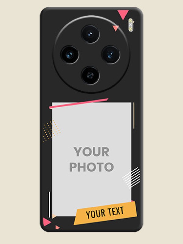 Custom Photo Frame with Triangle Small Dots - Photo on Space Black Soft Matte Back Cover - Vivo X100 5G - alternate view