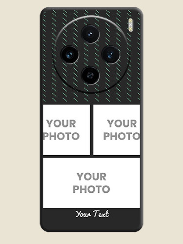 Custom Cross Dotted Pattern with 2 Image Holder on Personalised Space Black Soft Matte Cases - Vivo X100 5G - alternate view