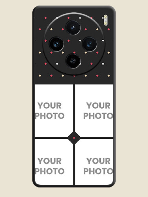 Custom Multicolor Dotted Pattern with 4 Image Holder on Space Black Custom Soft Matte Phone Cases - Vivo X100 5G - alternate view
