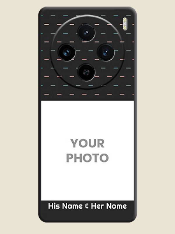 Custom Line Pattern Design with Text on Space Black Custom Soft Matte Phone Back Cover - Vivo X100 5G - alternate view