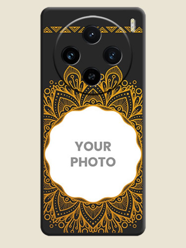 Custom Round Image with Floral Design - Photo on Space Black Soft Matte Mobile Cover - Vivo X100 5G - alternate view